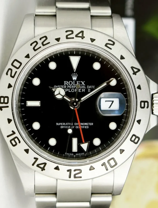 Sports Watches | Men's Watches | Sant Blanc ROLEX Rehaut Mens 40mm Stainless Steel Explorer II Black Index Dial Model 16570