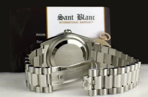 President Dress Watches | Men's Watches | Sant Blanc ROLEX REHAUT Mens Platinum President Day Date Bold Roman Dial Model 118206