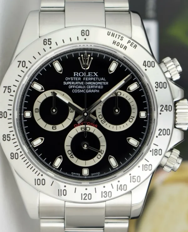 Men's Watches | Racing Professional Watches | Sant Blanc ROLEX Rehaut Mens Stainless Steel Daytona Black Index Dial Model 116520