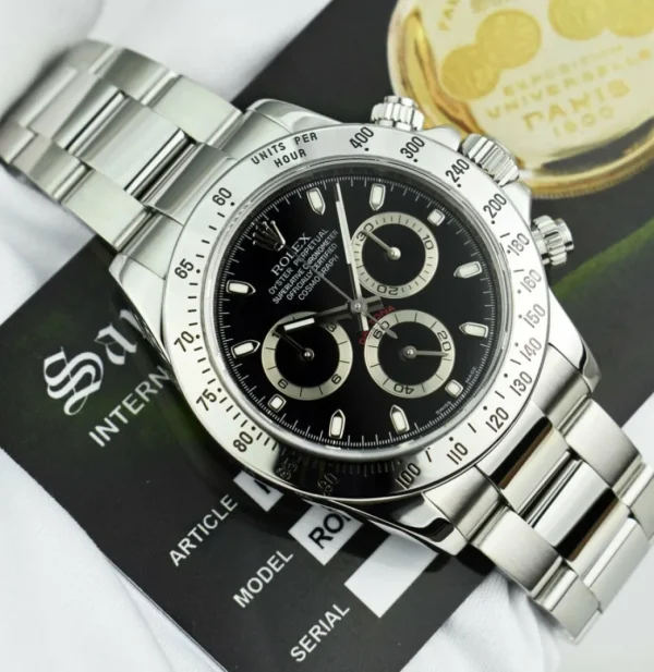 Men's Watches | Racing Professional Watches | Sant Blanc ROLEX Rehaut Mens Stainless Steel Daytona Black Index Dial Model 116520