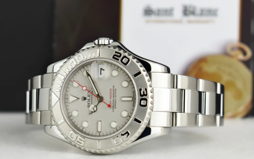 rolex_rehaut_midsize_plat_2.webp Yachting Professional Watches | Sant Blanc ROLEX Rehaut Midsize Platinum & Stainless Steel Yachmaster Model 168622