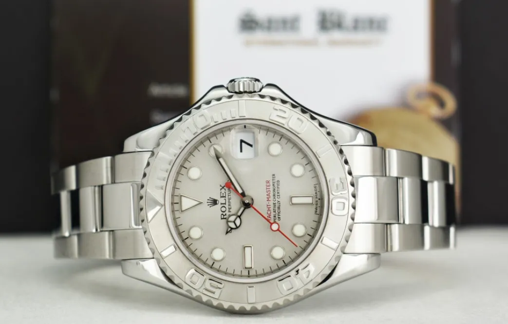 rolex_rehaut_midsize_plat_3.webp Yachting Professional Watches | Sant Blanc ROLEX Rehaut Midsize Platinum & Stainless Steel Yachmaster Model 168622