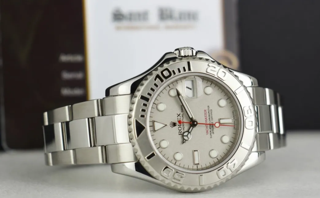 rolex_rehaut_midsize_plat_4.webp Yachting Professional Watches | Sant Blanc ROLEX Rehaut Midsize Platinum & Stainless Steel Yachmaster Model 168622