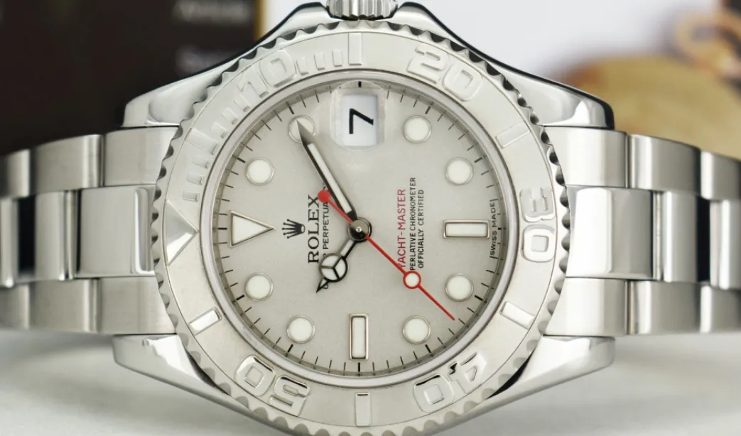 rolex_rehaut_midsize_plat_6.webp Yachting Professional Watches | Sant Blanc ROLEX Rehaut Midsize Platinum & Stainless Steel Yachmaster Model 168622