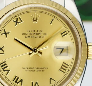 Dress Watches | Sant Blanc ROLEX Rehaut 36mm 18kt Gold & Stainless Steel DateJust Champagne Roman Model 116233