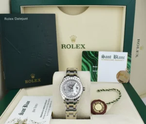 The Masterpiece | Sant Blanc ROLEX Rehaut 29mm 18kt White Gold Masterpiece Mother of Pearl Diamond Model 80299