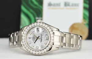 The Masterpiece | Sant Blanc ROLEX Rehaut 29mm 18kt White Gold Masterpiece Mother of Pearl Diamond Model 80299