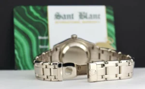 Ladies Watches | The Masterpiece | Sant Blanc ROLEX Rehaut 29mm 18kt White Gold Masterpiece White Bold Roman Model 80299
