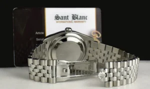 Men's Watches | Dress Watches | Sant Blanc ROLEX Rehaut 36mm 18kt White Gold & Stainless Steel Datejust White Roman Dial Model 116234