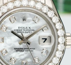 The Masterpiece | Sant Blanc ROLEX Rehaut 29mm 18kt White Gold Masterpiece Mother of Pearl Diamond Model 80299