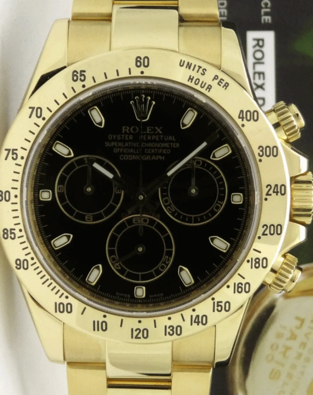 rolex_rehaut_mm_kt_yellow_3.webp Racing Professional Watches | Men's Watches | Sant Blanc ROLEX Rehaut 40mm 18kt Yellow Gold Daytona Black Index Dial Model 116528