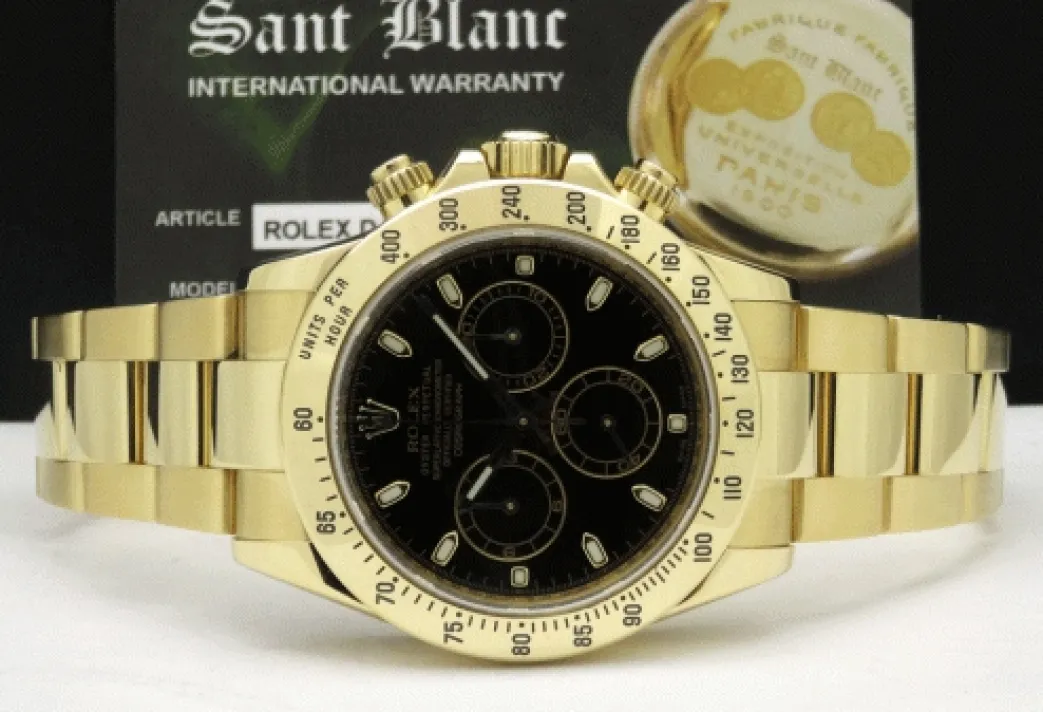 rolex_rehaut_mm_kt_yellow_4.webp Racing Professional Watches | Men's Watches | Sant Blanc ROLEX Rehaut 40mm 18kt Yellow Gold Daytona Black Index Dial Model 116528