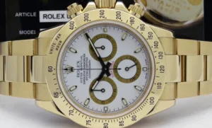 Men's Watches | Racing Professional Watches | Sant Blanc ROLEX Rehaut 40mm 18kt Yellow Gold Daytona White Index Dial Model 116528