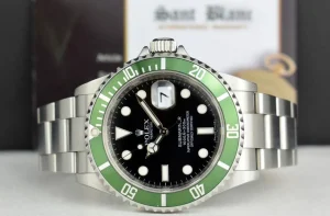 Diving Professional Watches | Sant Blanc ROLEX Rehaut 40mm Stainless Steel Submariner Green Bezel Kermit Model 16610