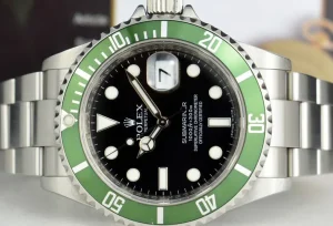 Diving Professional Watches | Sant Blanc ROLEX Rehaut 40mm Stainless Steel Submariner Green Bezel Kermit Model 16610