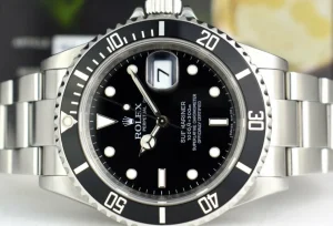 Diving Professional Watches | Men's Watches | Sant Blanc ROLEX Rehaut 40mm Stainless Submariner Black Index No Holes Model 16610
