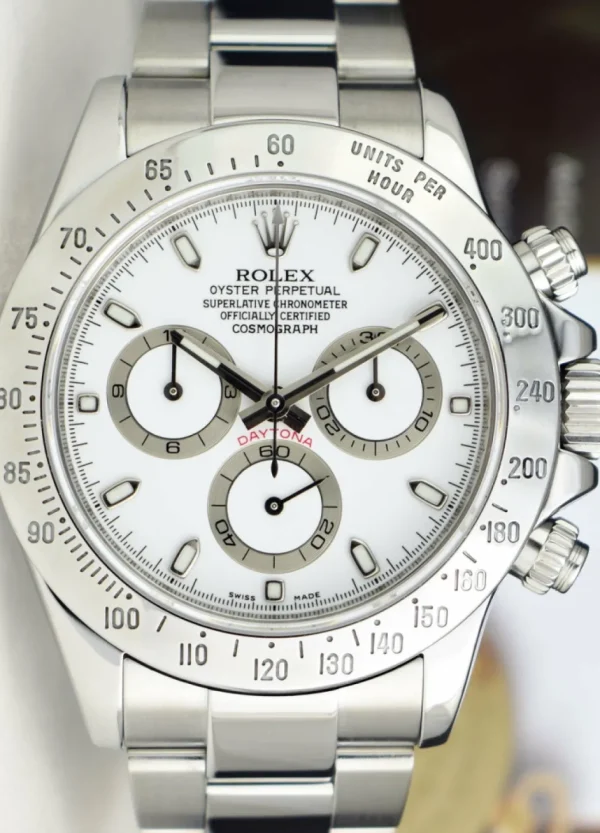 Men's Watches | Racing Professional Watches | Sant Blanc ROLEX REHAUT 40mm Stainless Steel Daytona White Index Dial Model 116520