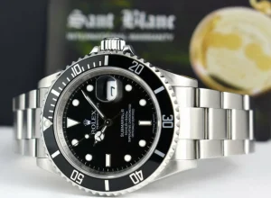 Diving Professional Watches | Men's Watches | Sant Blanc ROLEX Rehaut 40mm Stainless Submariner Black Index No Holes Model 16610