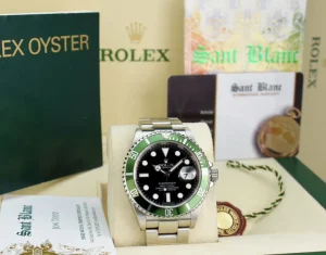 Diving Professional Watches | Sant Blanc ROLEX Rehaut 40mm Stainless Steel Submariner Green Bezel Kermit Model 16610
