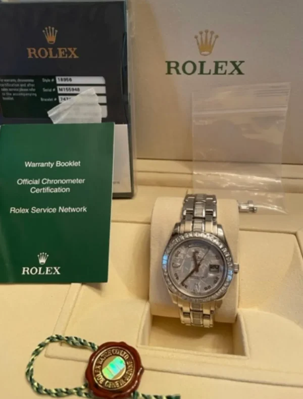 Men's Watches | Diamond Dress Watches | Sant Blanc ROLEX Rehaut Platinum Masterpiece Meteorite Diamond Dial Diamond Bracelet Model 18956