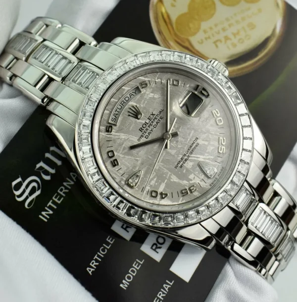 Men's Watches | Diamond Dress Watches | Sant Blanc ROLEX Rehaut Platinum Masterpiece Meteorite Diamond Dial Diamond Bracelet Model 18956