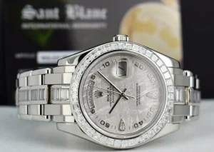 Men's Watches | Diamond Dress Watches | Sant Blanc ROLEX Rehaut Platinum Masterpiece Meteorite Diamond Dial Diamond Bracelet Model 18956