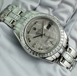 Men's Watches | Diamond Dress Watches | Sant Blanc ROLEX Rehaut Platinum Masterpiece Meteorite Diamond Dial Diamond Bracelet Model 18956