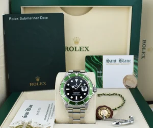 Diving Professional Watches | Sant Blanc ROLEX Rehaut Stainless Steel Submariner Green Bezel Kermit Model 16610 LV