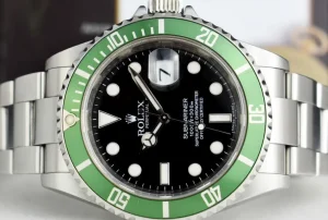 Diving Professional Watches | Sant Blanc ROLEX Rehaut Stainless Steel Submariner Kermit Green Bezel Model 16610