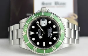 Diving Professional Watches | Sant Blanc ROLEX Rehaut Stainless Steel Submariner Kermit Green Bezel Model 16610