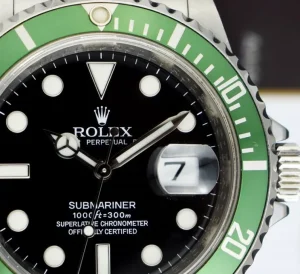 Diving Professional Watches | Sant Blanc ROLEX Rehaut Stainless Steel Submariner Kermit Green Bezel Model 16610