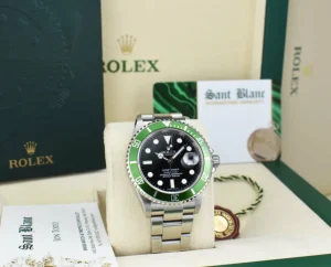 Diving Professional Watches | Sant Blanc ROLEX Rehaut Stainless Steel Submariner Green Bezel Kermit Model 16610 LV