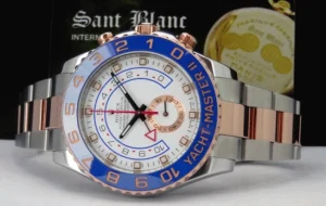 Yachting Professional Watches | Men's Watches | Sant Blanc ROLEX Rose Gold & Stainless YachtMaster II Blue Hands Card Model 116681