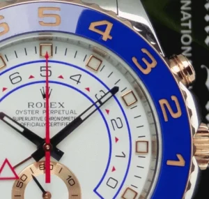 Yachting Professional Watches | Men's Watches | Sant Blanc ROLEX Rose Gold & Stainless YachtMaster II Blue Hands Card Model 116681