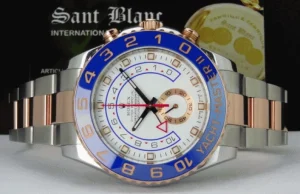 Yachting Professional Watches | Men's Watches | Sant Blanc ROLEX Rose Gold & Stainless YachtMaster II Blue Hands Card Model 116681
