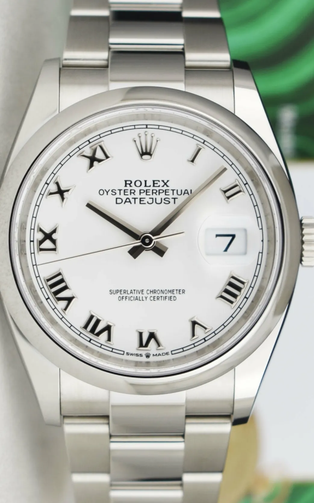 rolex_stainless_steel_dat_2.webp Dress Watches | Sant Blanc ROLEX Stainless Steel DateJust 36 White Roman with Card Model 126200