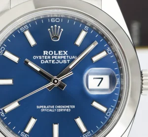 Dress Watches | Sant Blanc ROLEX Stainless Steel DateJust 41 Blue Index Dial Box & Tags Model 126300