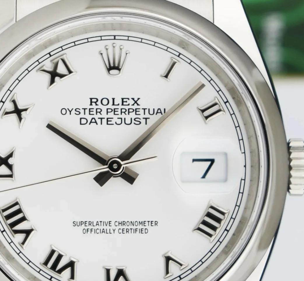 rolex_stainless_steel_dat_7.webp Dress Watches | Sant Blanc ROLEX Stainless Steel DateJust 36 White Roman with Card Model 126200