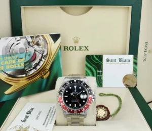 Pilots Professional Watches | Sant Blanc ROLEX Stainless Steel GMT Master II Coke Bezel Swiss Made Dial Model 16710