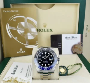 Pilots Professional Watches | Sant Blanc ROLEX Stainless Steel GMT Master II Blue & Black "Batman" Model 116710 BLNR