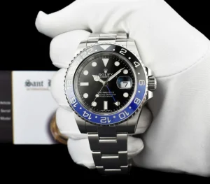 Pilots Professional Watches | Sant Blanc ROLEX Stainless Steel GMT Master II Blue & Black "Batman" Model 116710 BLNR