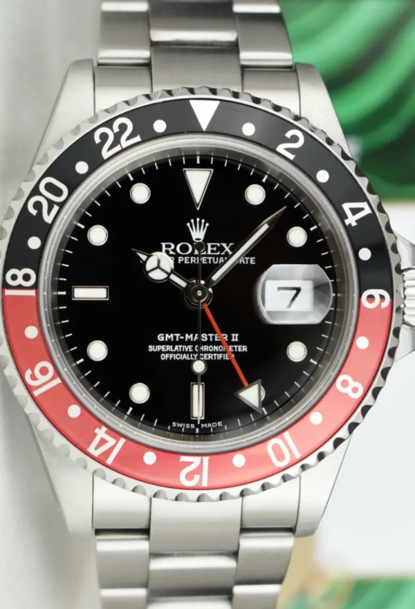 Pilots Professional Watches | Sant Blanc ROLEX Stainless Steel GMT Master II Coke Bezel Model 16710