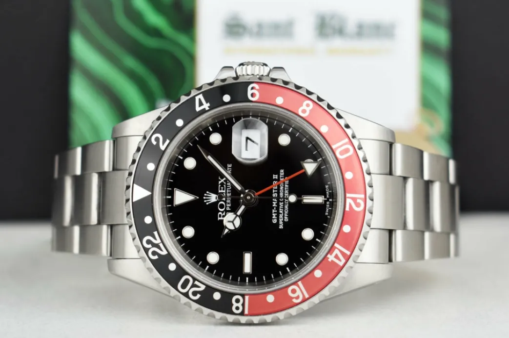 rolex_stainless_steel_gmt_3.webp Pilots Professional Watches | Sant Blanc ROLEX Stainless Steel GMT Master II Coke Bezel Model 16710