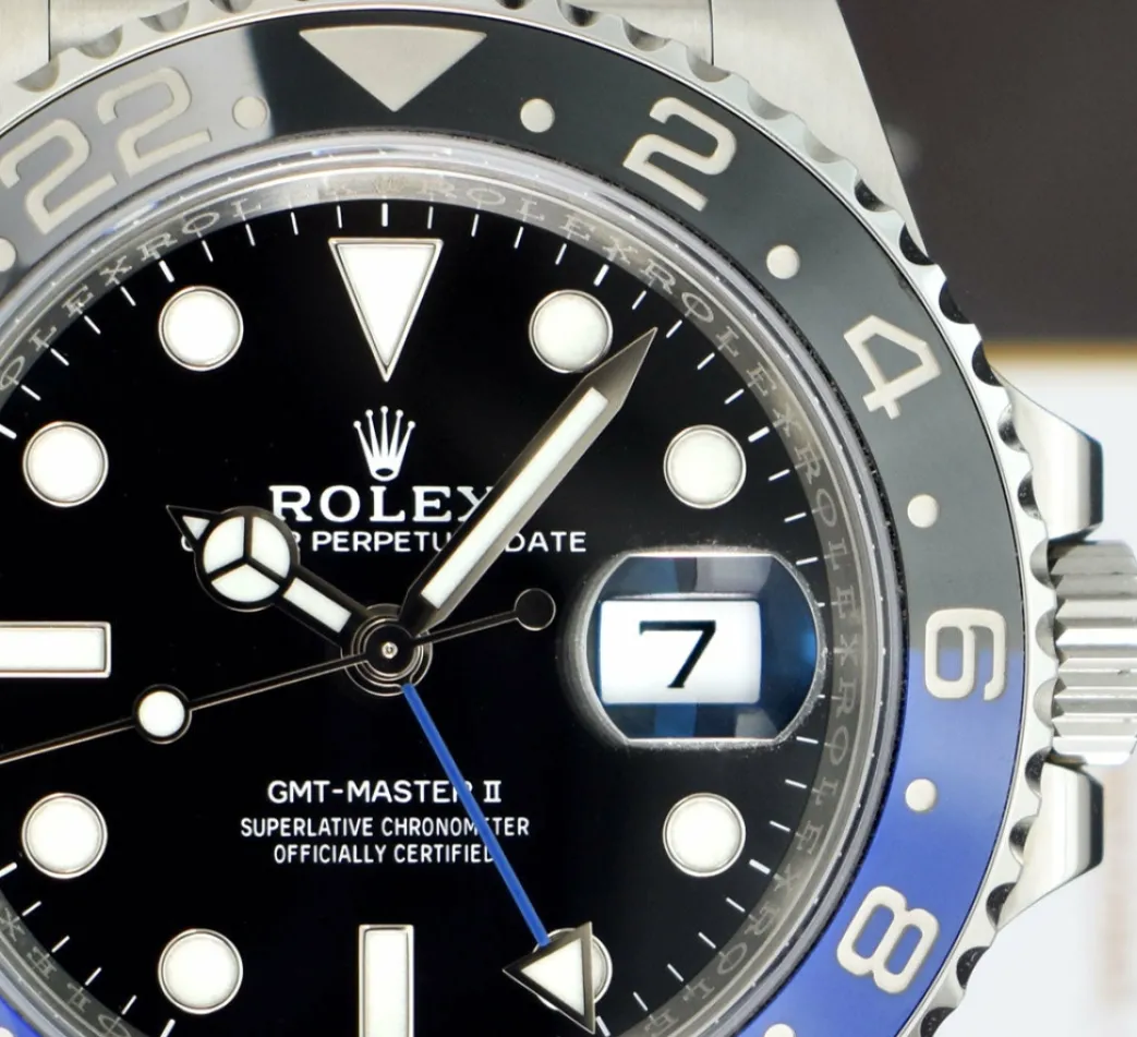 rolex_stainless_steel_gmt_6-2.webp Pilots Professional Watches | Sant Blanc ROLEX Stainless Steel GMT Master II Black Dial Model 126710BLNR