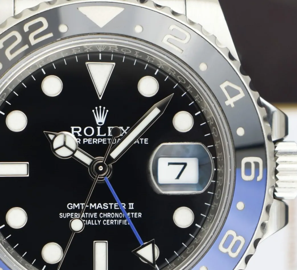 rolex_stainless_steel_gmt_6-4.webp Pilots Professional Watches | Sant Blanc ROLEX Stainless Steel GMT Master II Blue & Black "Batman" Model 116710 BLNR