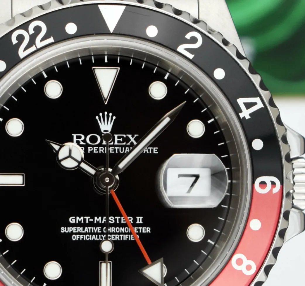 rolex_stainless_steel_gmt_6.webp Pilots Professional Watches | Sant Blanc ROLEX Stainless Steel GMT Master II Coke Bezel Model 16710