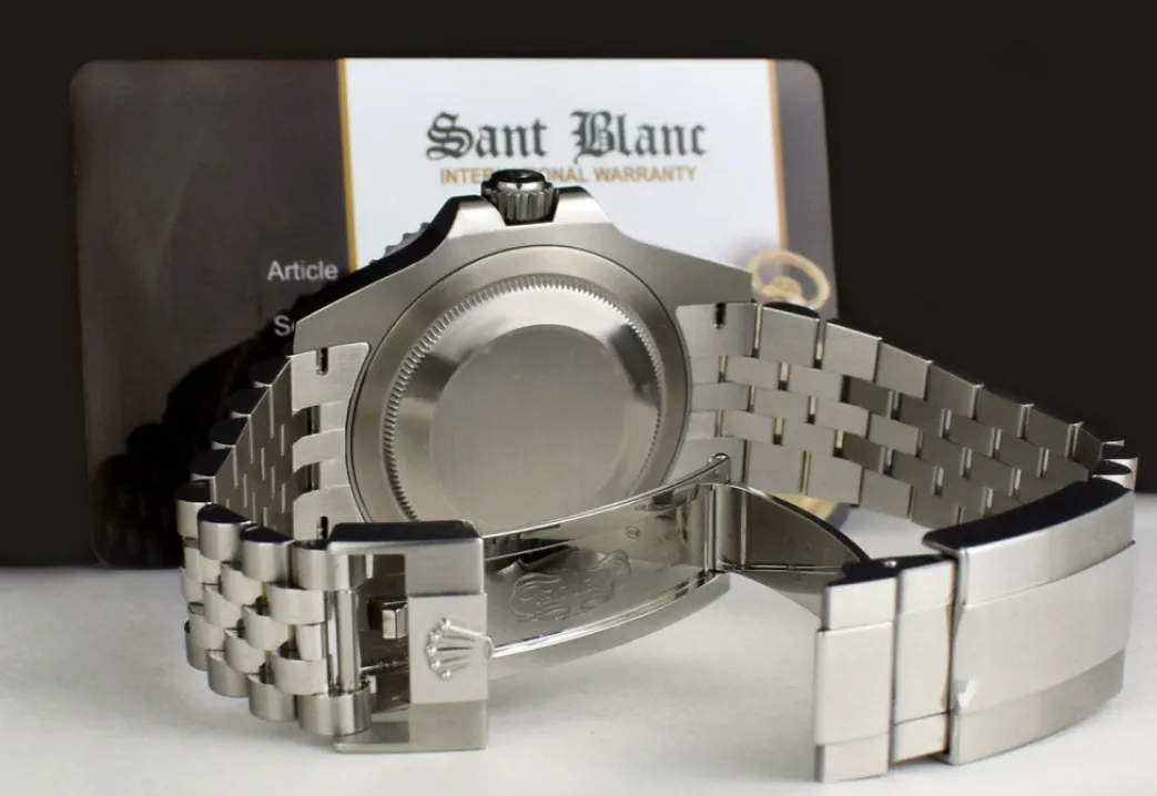 rolex_stainless_steel_gmt_7-5.webp Men's Watches | Pilots Professional Watches | Sant Blanc ROLEX Stainless Steel GMT Master II Blue Black Bezel "Batman" Model 126710