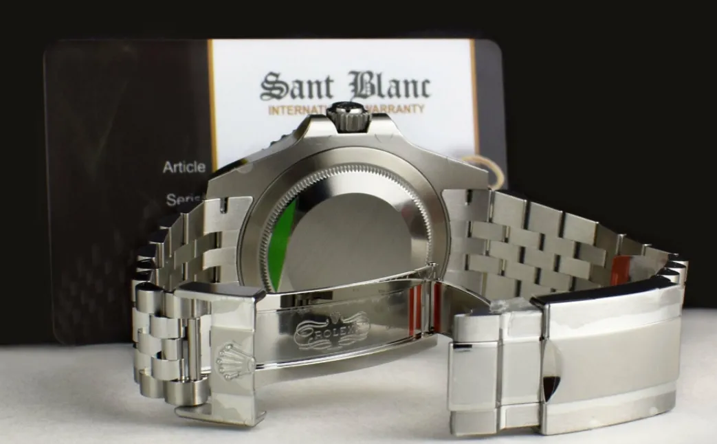 rolex_stainless_steel_gmt_8.webp Men's Watches | Pilots Professional Watches | Sant Blanc ROLEX Stainless Steel GMT Master II Blue Black Bezel "Batman" Model 126710