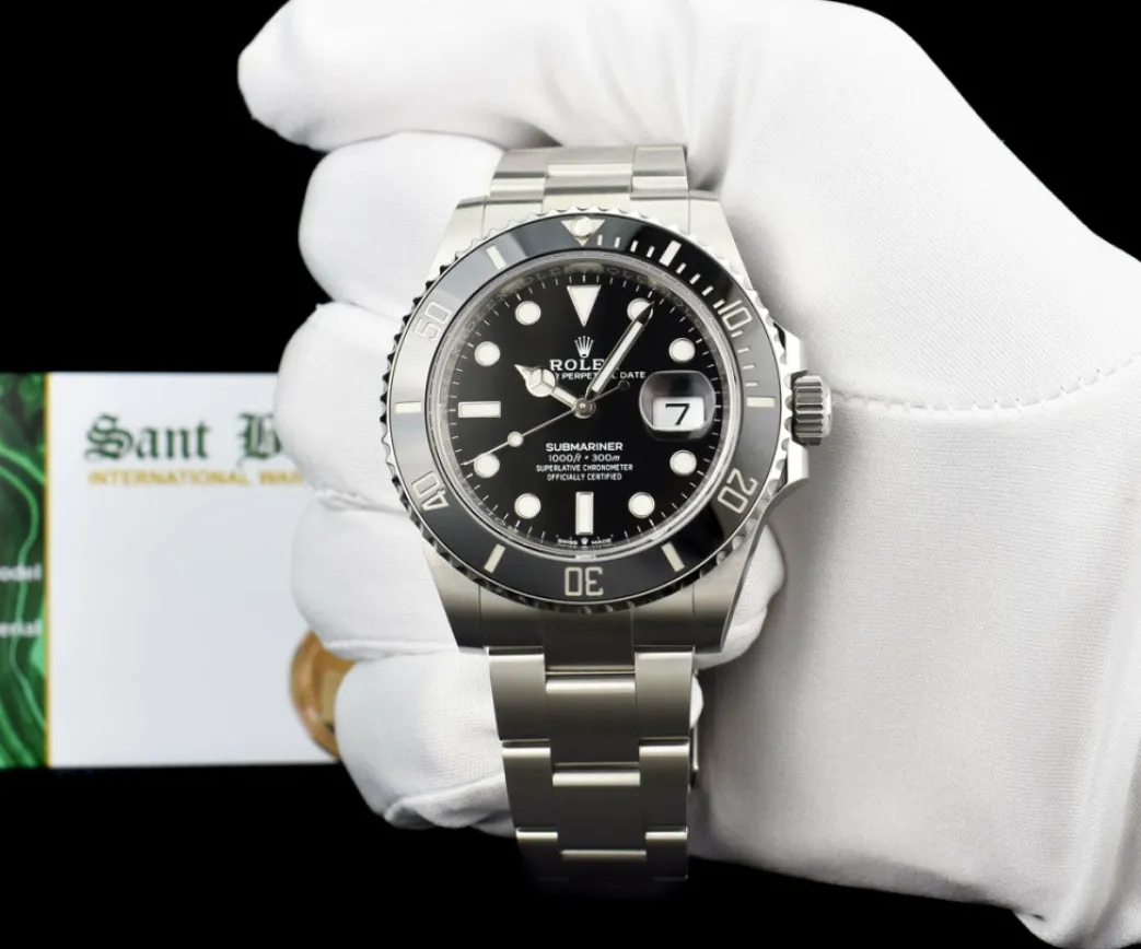 rolex_stainless_steel_sub_1.webp Diving Professional Watches | Sant Blanc ROLEX Stainless Steel Submariner 41 Black Dial with Card Model 126610LN