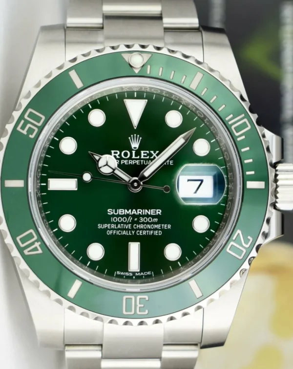 Diving Professional Watches | Sports Watches | Sant Blanc ROLEX Stainless Steel Submariner Green Ceramic Bezel 
